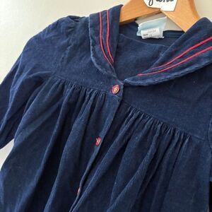Jan Briggs The Children’s Hour Vintage Navy Blue Corduroy Sailor Dress Girls 4T